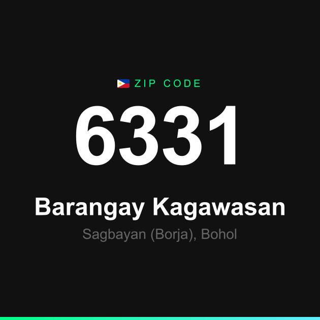 Shareable ZIP code 6331 card for Barangay Kagawasan