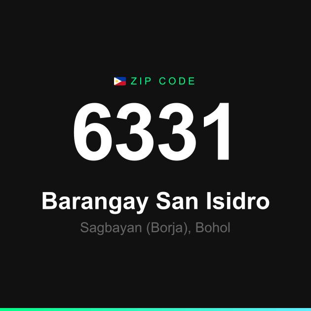 Shareable ZIP code 6331 card for Barangay San Isidro
