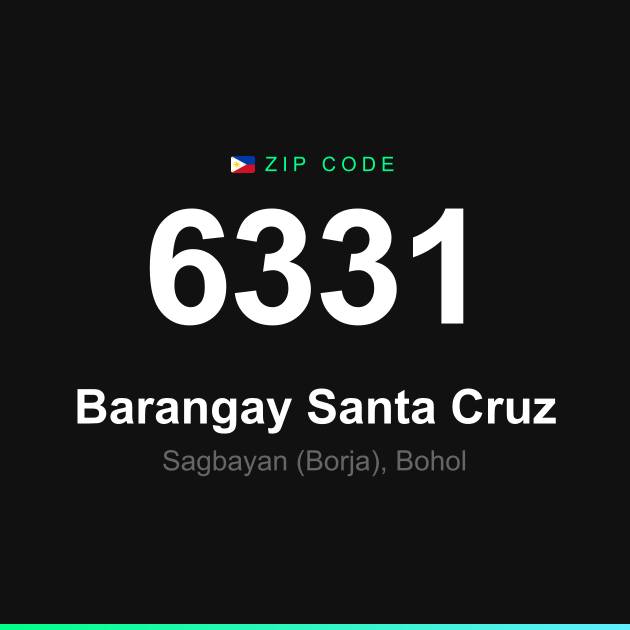Shareable ZIP code 6331 card for Barangay Santa Cruz