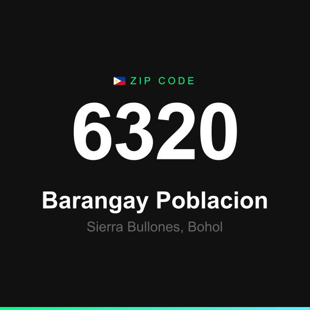Shareable ZIP code 6320 card for Barangay Poblacion