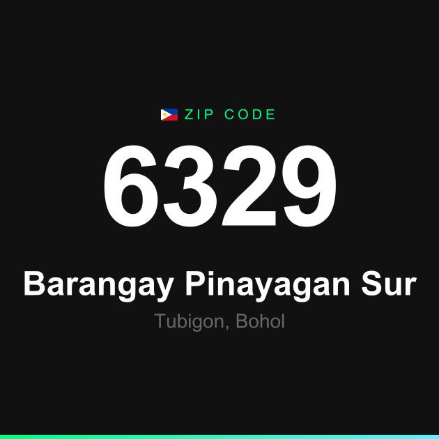 Shareable ZIP code 6329 card for Barangay Pinayagan Sur