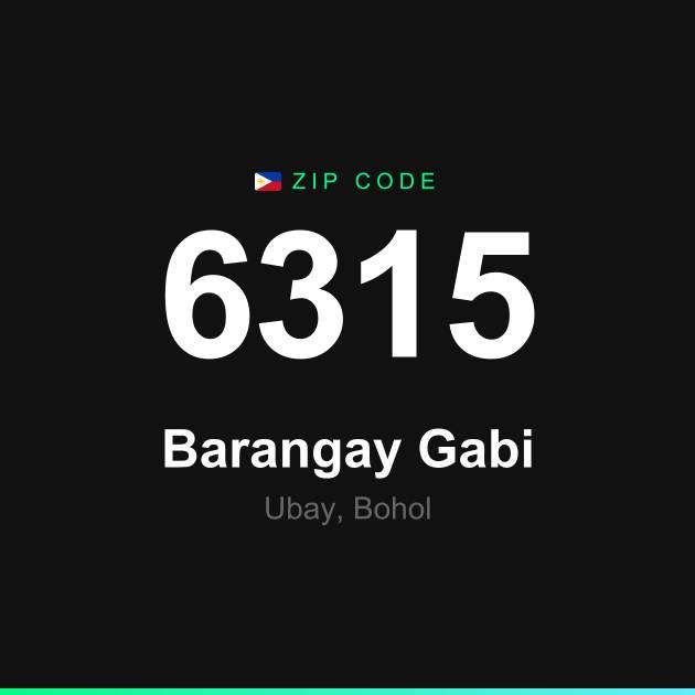 Shareable ZIP code 6315 card for Barangay Gabi