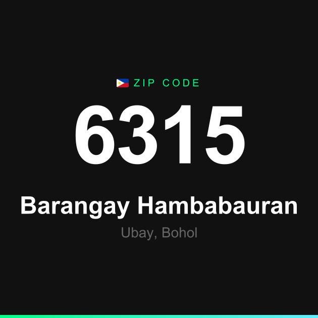 Shareable ZIP code 6315 card for Barangay Hambabauran