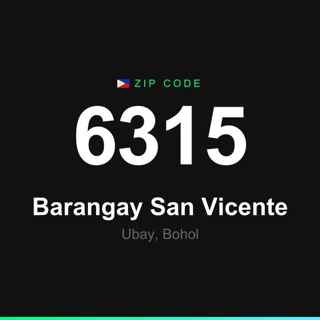 Shareable ZIP code 6315 card for Barangay San Vicente