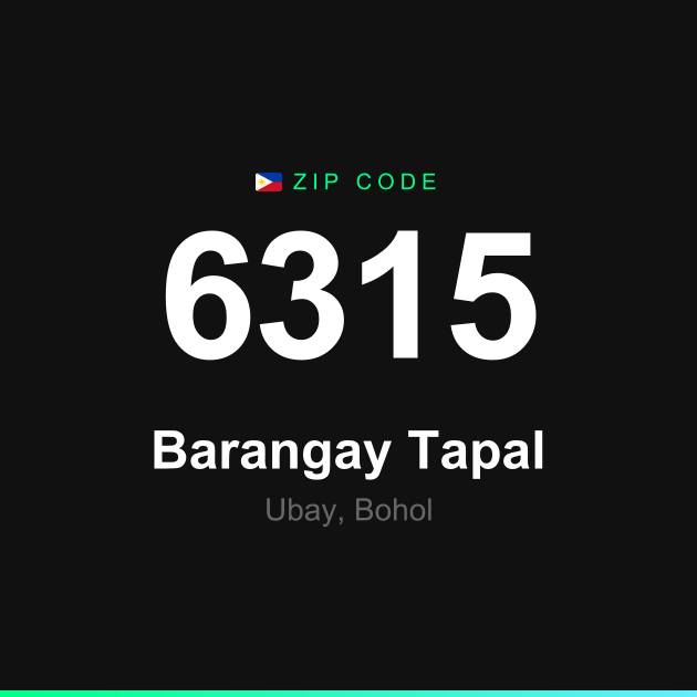 Shareable ZIP code 6315 card for Barangay Tapal