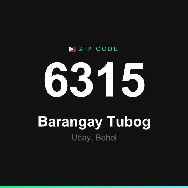 Shareable ZIP code 6315 card for Barangay Tubog