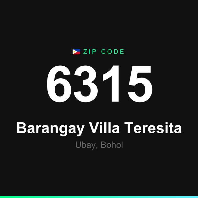 Shareable ZIP code 6315 card for Barangay Villa Teresita