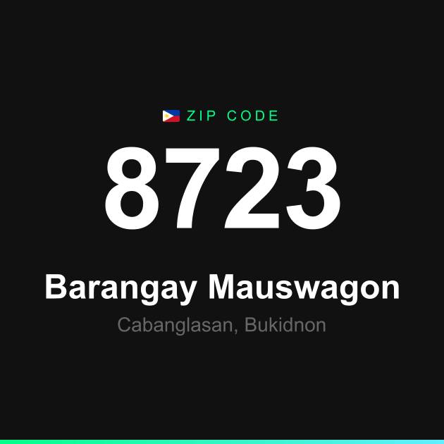 Shareable ZIP code 8723 card for Barangay Mauswagon