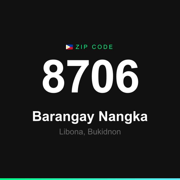 Shareable ZIP code 8706 card for Barangay Nangka