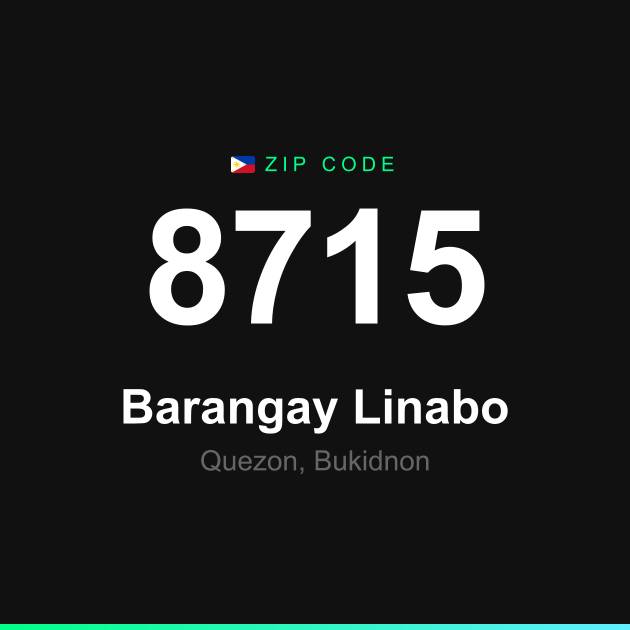 Shareable ZIP code 8715 card for Barangay Linabo
