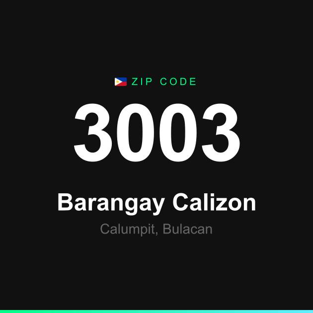 Shareable ZIP code 3003 card for Barangay Calizon