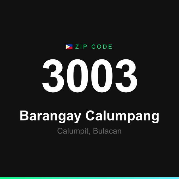 Shareable ZIP code 3003 card for Barangay Calumpang