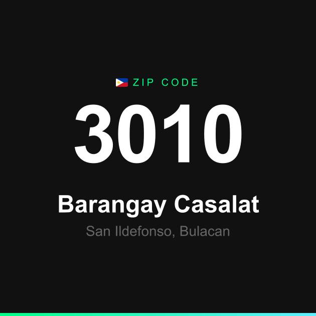 Shareable ZIP code 3010 card for Barangay Casalat