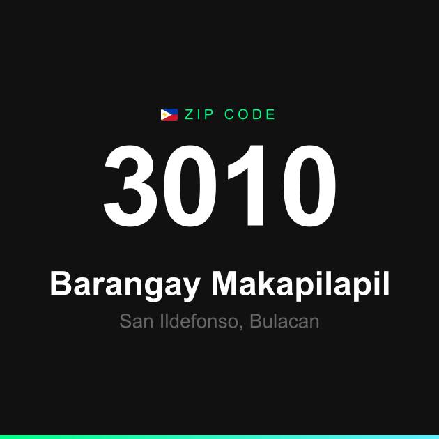 Shareable ZIP code 3010 card for Barangay Makapilapil