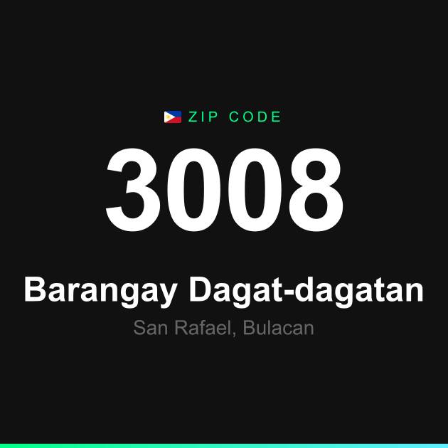 Shareable ZIP code 3008 card for Barangay Dagat-dagatan