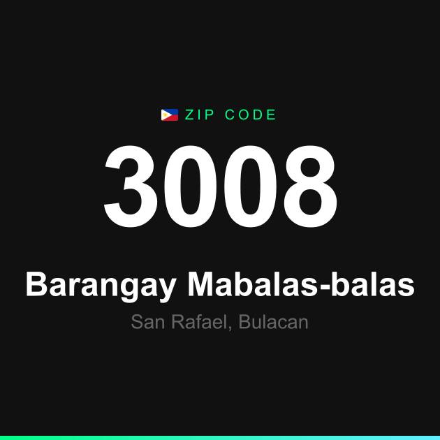 Shareable ZIP code 3008 card for Barangay Mabalas-balas