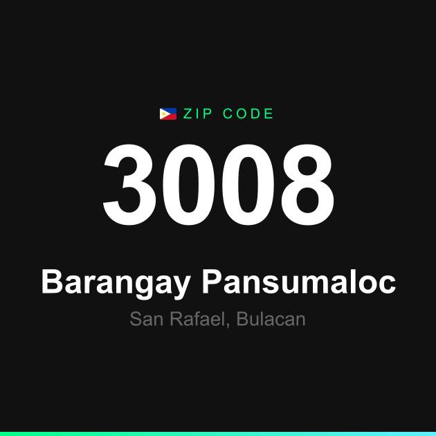 Shareable ZIP code 3008 card for Barangay Pansumaloc