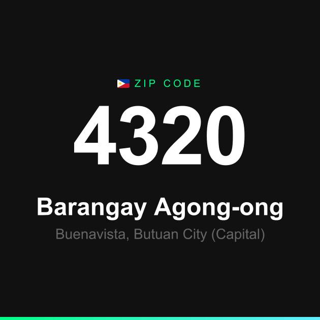 Shareable ZIP code 4320 card for Barangay Agong-ong