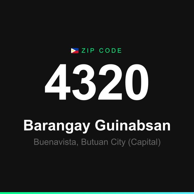Shareable ZIP code 4320 card for Barangay Guinabsan