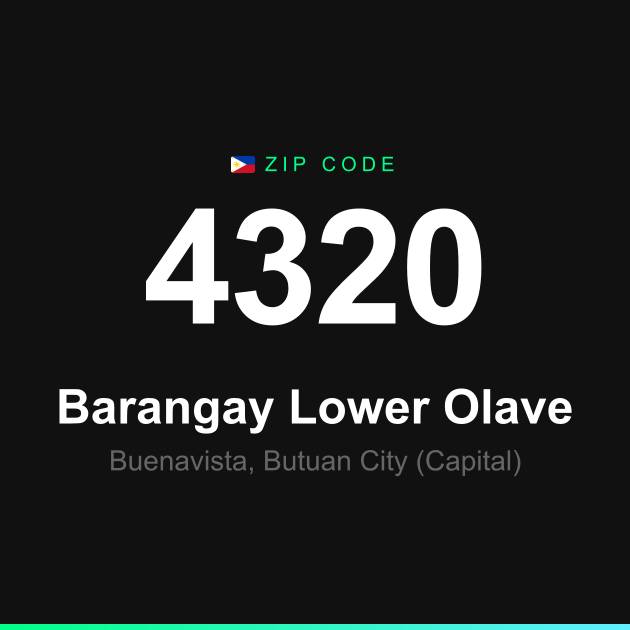 Shareable ZIP code 4320 card for Barangay Lower Olave