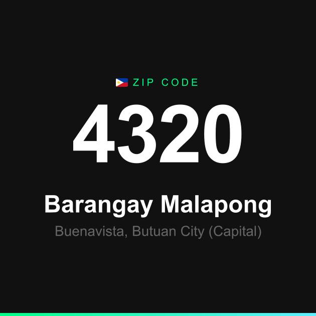 Shareable ZIP code 4320 card for Barangay Malapong