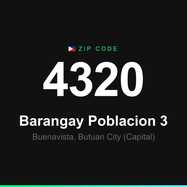 Shareable ZIP code 4320 card for Barangay Poblacion 3