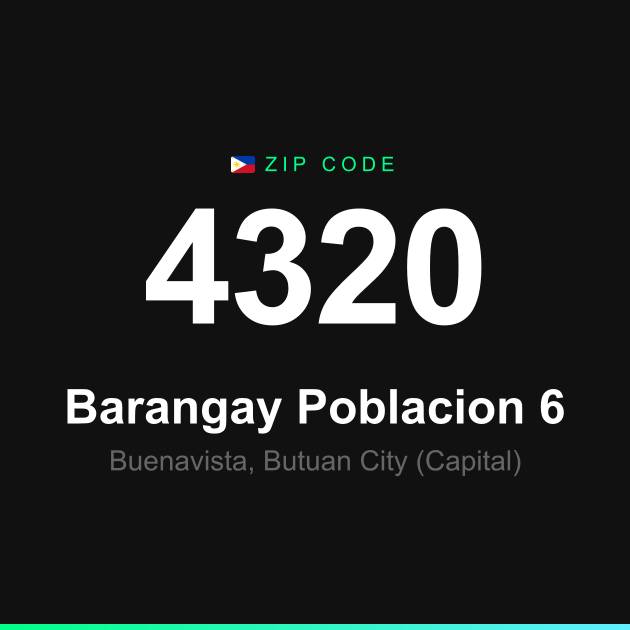 Shareable ZIP code 4320 card for Barangay Poblacion 6