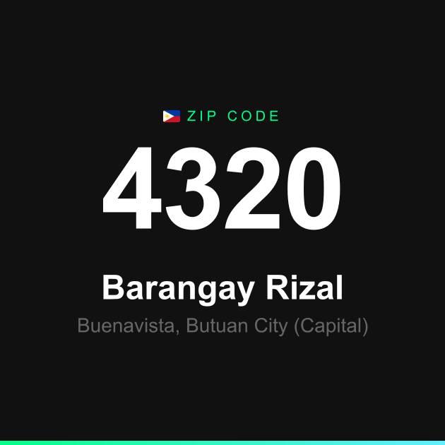 Shareable ZIP code 4320 card for Barangay Rizal