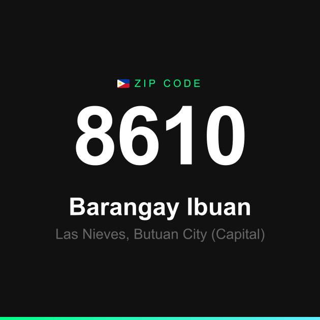 Shareable ZIP code 8610 card for Barangay Ibuan