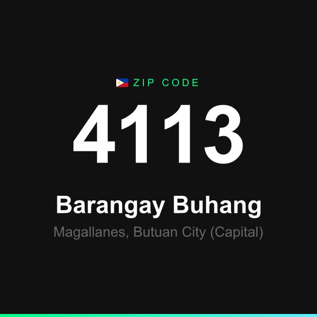 Shareable ZIP code 4113 card for Barangay Buhang
