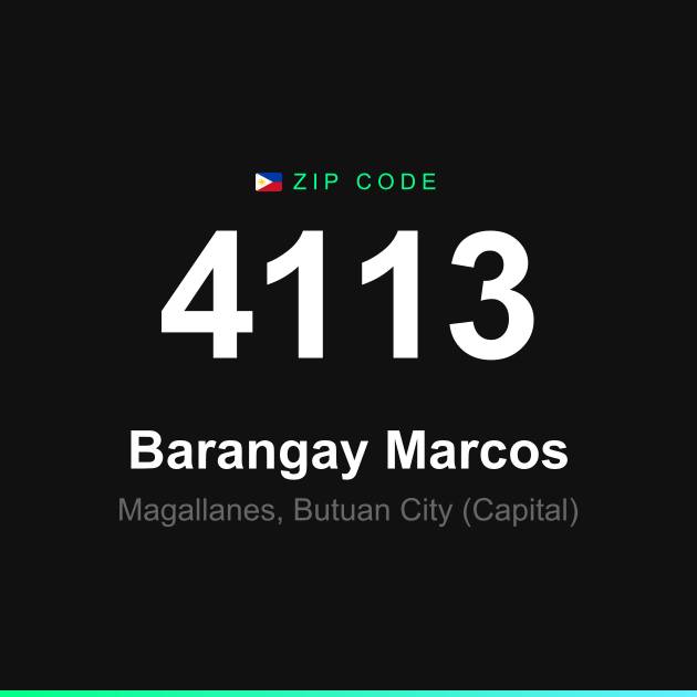 Shareable ZIP code 4113 card for Barangay Marcos