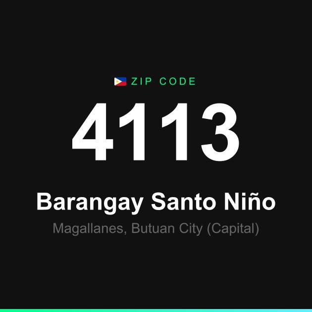 Shareable ZIP code 4113 card for Barangay Santo Niño