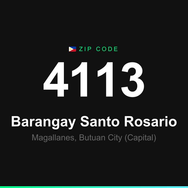 Shareable ZIP code 4113 card for Barangay Santo Rosario