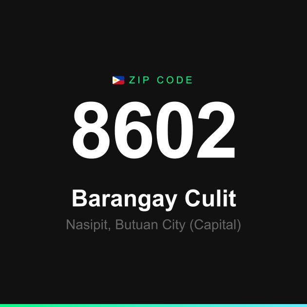 Shareable ZIP code 8602 card for Barangay Culit
