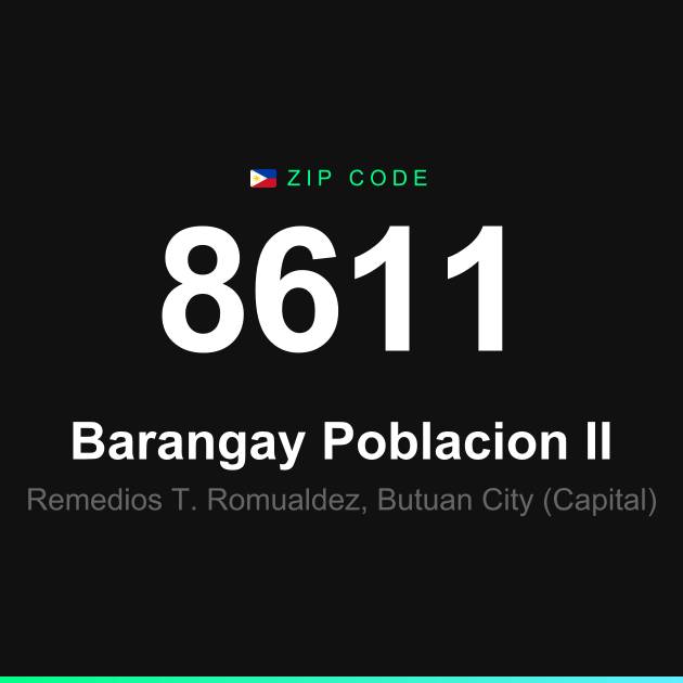 Shareable ZIP code 8611 card for Barangay Poblacion II