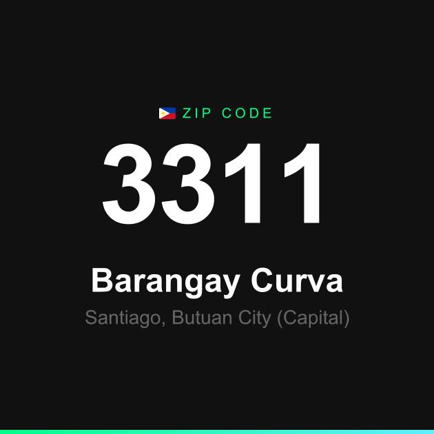 Shareable ZIP code 3311 card for Barangay Curva