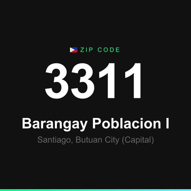 Shareable ZIP code 3311 card for Barangay Poblacion I