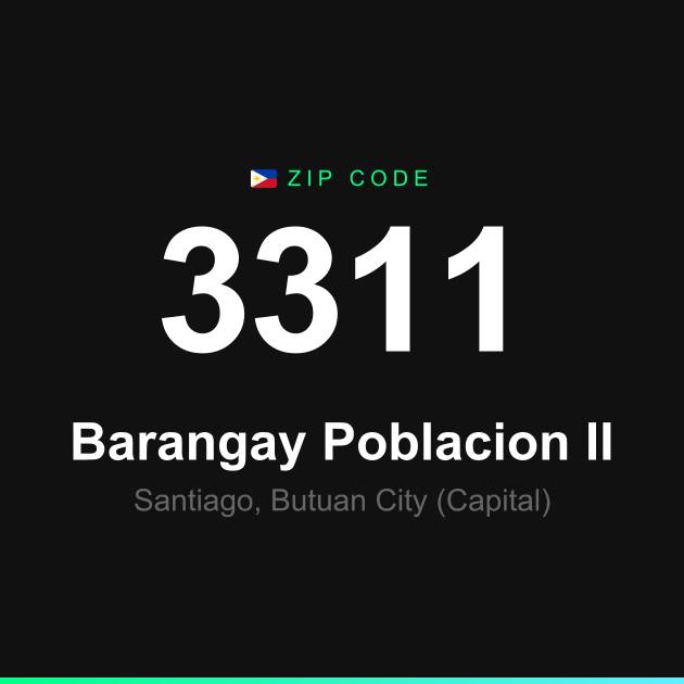 Shareable ZIP code 3311 card for Barangay Poblacion II