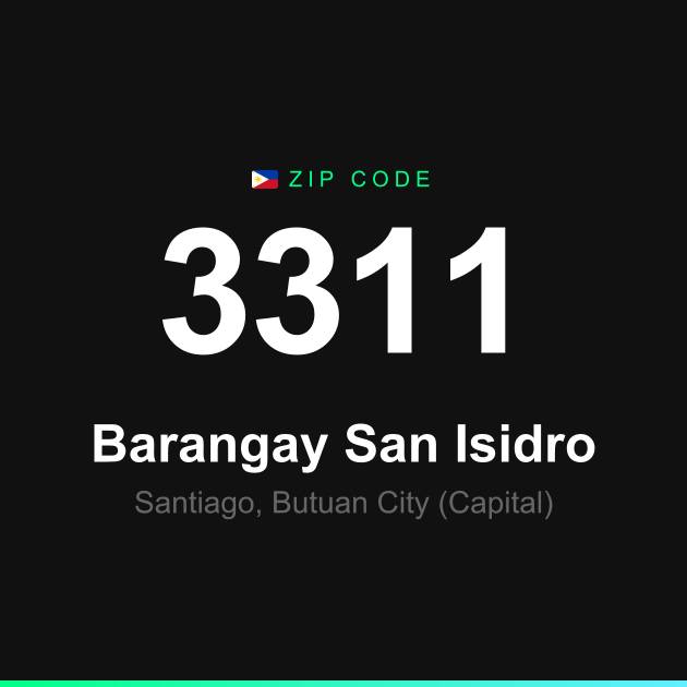 Shareable ZIP code 3311 card for Barangay San Isidro