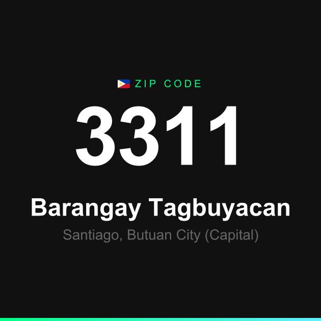 Shareable ZIP code 3311 card for Barangay Tagbuyacan