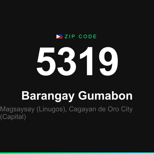 Shareable ZIP code 5319 card for Barangay Gumabon