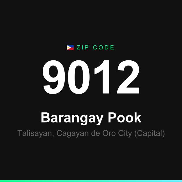 Shareable ZIP code 9012 card for Barangay Pook