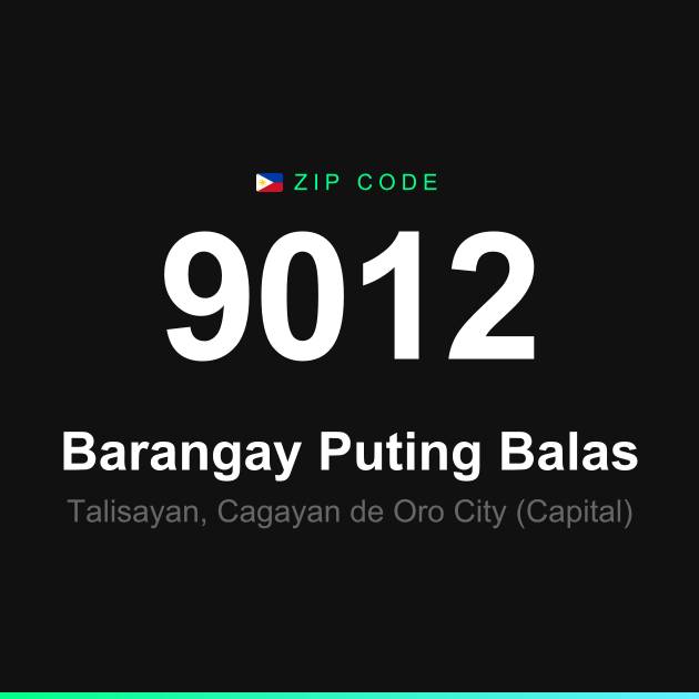Shareable ZIP code 9012 card for Barangay Puting Balas
