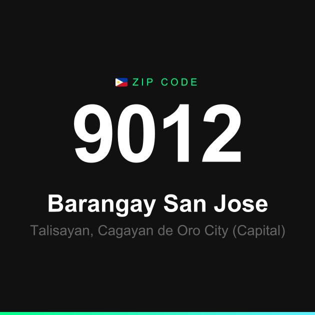 Shareable ZIP code 9012 card for Barangay San Jose
