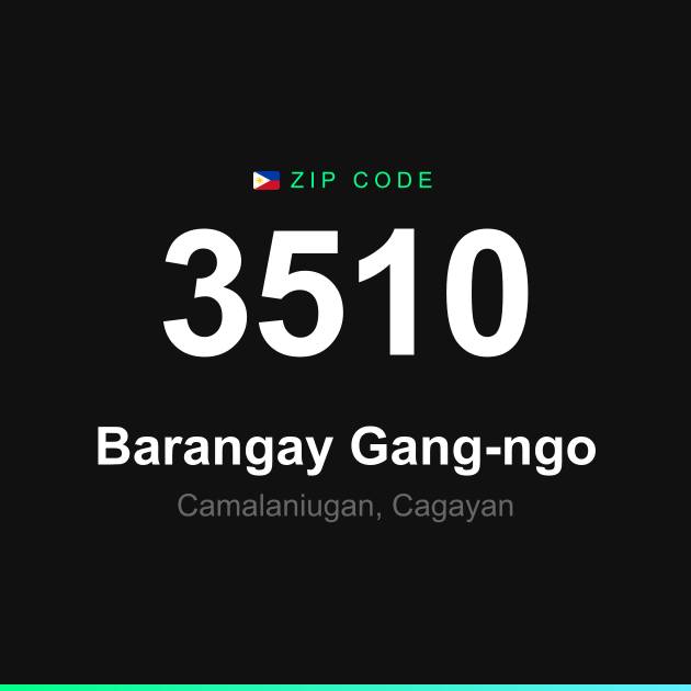 Shareable ZIP code 3510 card for Barangay Gang-ngo