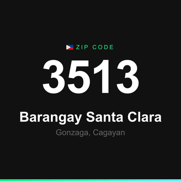 Shareable ZIP code 3513 card for Barangay Santa Clara