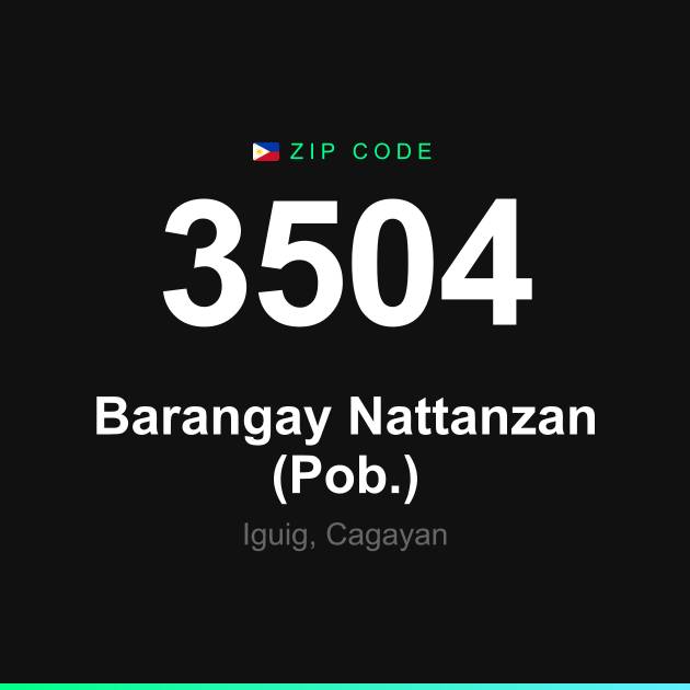 Shareable ZIP code 3504 card for Barangay Nattanzan (Pob.)