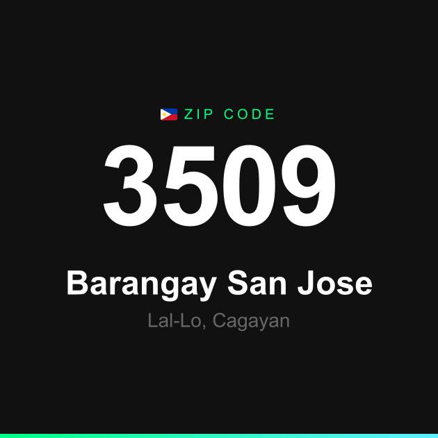 Shareable ZIP code 3509 card for Barangay San Jose