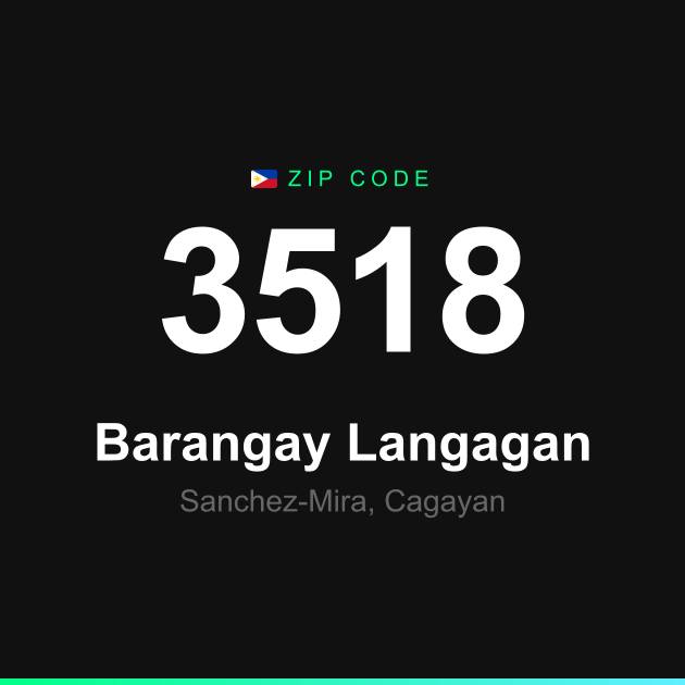 Shareable ZIP code 3518 card for Barangay Langagan