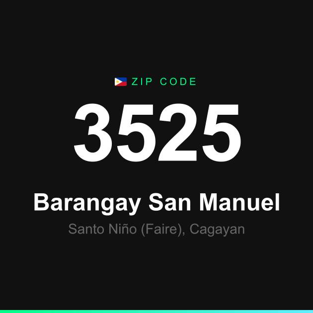 Shareable ZIP code 3525 card for Barangay San Manuel